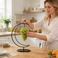 thumbnail image 4 of WEIOUKC Banana Holder with Stable Base -Freestanding Banana Stand Hooks, Tiered Metal Fruit Basket Organizer, High Capacity Countertop & Pantry Storage Rack, 4 of 5