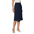 thumbnail image 4 of INSPIRE CHIC Stylish Women's Pencil Skirt with High Waist and Split Back for Work and Casual Wear S Navy Blue, 4 of 5