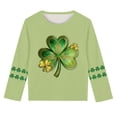 thumbnail image 5 of Blusas y camisas de manga larga con cuello redondo, moda del Día de San Patricio, blusa informal con estampado bonito de manga larga para niños y niñas., 5 of 5