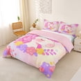 thumbnail image 3 of Metsweet Floral Unicorn Duvet Cover Queen, Watercolor Gradient Flowers Queen Bedding,Pink Reversible,3-Piece,1 Duvet Cover and 2 Pillowcases, 3 of 6