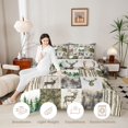 thumbnail image 3 of Castle Fairy Teens Watercolor Deer Twin Comforter Sets 2pcs,Vintaeg Camo Smooky Jungle Bedding Set,Green Brown Beige,Black Reversible,1 Comforter and 1 Pillowcase, 3 of 6