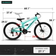 thumbnail image 4 of Ambifirner Men's 26 inch Mountain Bike - 21-Speed Steel Frame, Double Disc Brakes & Shock Absorption, All-Terrain Men Bicycle for Adult Riders, Black, 4 of 8