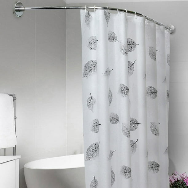 Extendable Corner Curved Shower Curtain, Bathroom Curtain Rod Curved