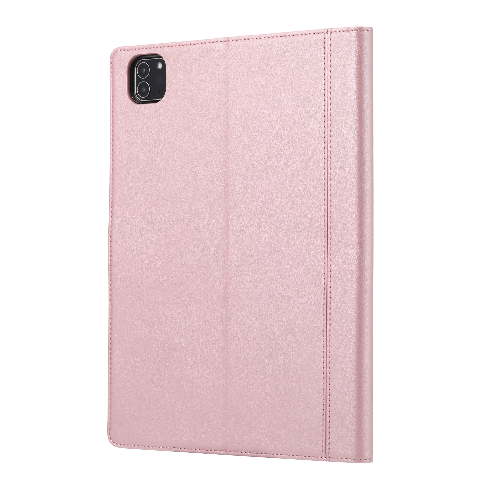 TECH CIRCLE Leather Case for (2022/2021/2020/2018) Apple 12.9-inch iPad Pro (6th/5th/4th/3rd Generation) - Smart Stand Case with Pencil Holder & Card Slots, Pink