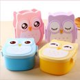 thumbnail image 2 of Lunch Box with Divider 2 Compartments Lunch Box with Divider Boys Girls Cartoon Owl Tin Breakfast Box Lightweight Portable Bento Box, 2 of 4