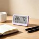 thumbnail image 5 of Reloj despertador digital con indicador de temperatura y humedad para el hogar, dormitorio, oficina, escritorio, cocina, habitación infantil, sala de estar y uso en interiores., 5 of 6