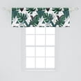 thumbnail image 2 of Tropical Window Valance, Triangles with Monstera Leaves Geometric Exotic Art on Plain Back, Curtain Valance for Kitchen Bedroom with Rod Pocket, 54" X 18", Laurel Green and Dark Grey, by Ambesonne, 2 of 2