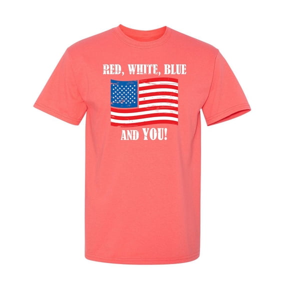 Red White Blue and You Novelty Sarcastic T Shirt Humor Couples Graphic Tees Men Christmas Holiday Tshirts