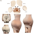thumbnail image 6 of BIMEI 4PS Womens Hips and Butt Lifter Padded Panties Four Removable Butt Pads Enhancer Butt Lifting Body Shaper Boyshort Underwear Tummy Control,Mini Shorts,Beige,4XL, 6 of 7
