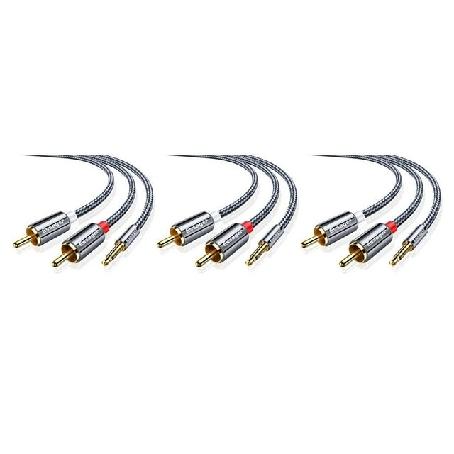 Injueey RCA Cable de Audio Jack 3,5 a 2 RCA Cable 3,5mm Jack a 2RCA Splitter Cable para TV PC amplificadores DVD Cable de altavoz Type4 NO4