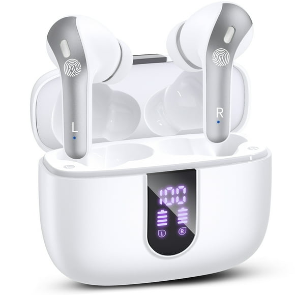 Écouteurs Bluetooth VEATOOL, Lecture 65 H, Affichage de l'Alimentation à DEL, Écouteurs avec Étui de Recharge Sans Fil, Étanchéité IPX7