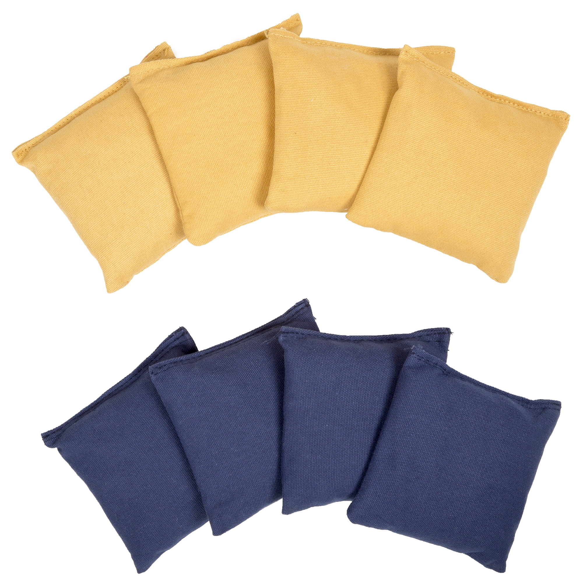Miller Lite Cornhole Set - Bean Bag Toss Game with 2 Wooden Can-Shaped Boards and 8 Blue and Yellow Bean Bags by Hey! Play!