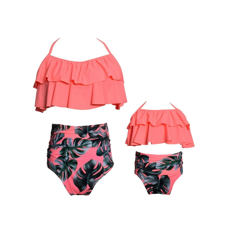 Family Matching Swimwear Mother Daughter Women Kids Girl Bikini