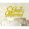 thumbnail image 1 of Just Married Wedding Cake Topper Custom Name Cake Topper Color Option Available 5-7 Inches Wide, 1 of 1