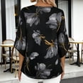 thumbnail image 6 of Jsaierl 3/4 Length Sleeve Tops for Women Casual V Neck Shirts Cute Graphic Ladies Blouses Classic Vacation Tunic Top S-2XL, 6 of 9