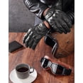 thumbnail image 2 of Guantes de moto KEMIMOTO de piel para hombre y mujer, color negro, 2 of 8