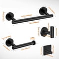 thumbnail image 3 of Inteprter Soporte de estante de papel higiénico de 5 uds., herrajes de acero, barra colgante que ahorra espacio, organizador montado en la pared, Juegos de accesorios de baño Inteprter HA066205-00, 3 of 6