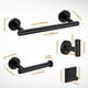 thumbnail image 4 of Inteprter Soporte de almacenamiento de papel higiénico de 5 uds., barra colgante de acero inoxidable negra, organizador montado en la pared, accesorios de Juegos de accesorios de baño Inteprter HA066205-00, 4 of 6