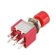thumbnail image 3 of Unique Bargains 6mm Mounting Hole Red Momentary Push Button Switch DPDT NO-NC2pcs, 3 of 4