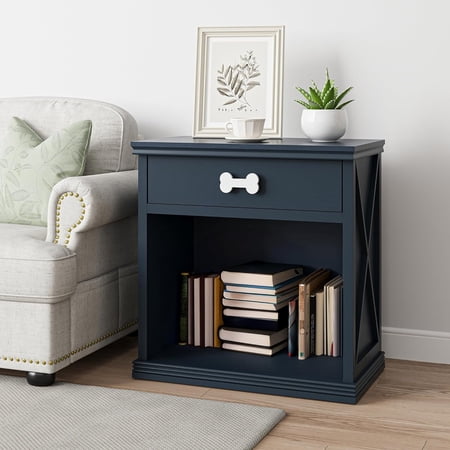 Superjoe LED Nightstand, Multi-Functional Nightstand with Drawer, End Table for Bedroom