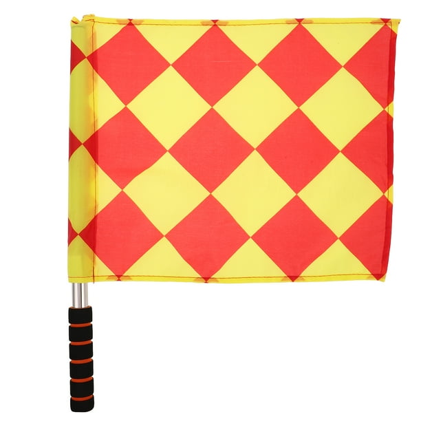 Bandera de árbitro de fútbol con mango ergonómico, bandera de árbitro de fútbol, bandera de señales para partidos de fútbol deportivos, para competición y entrenamiento
