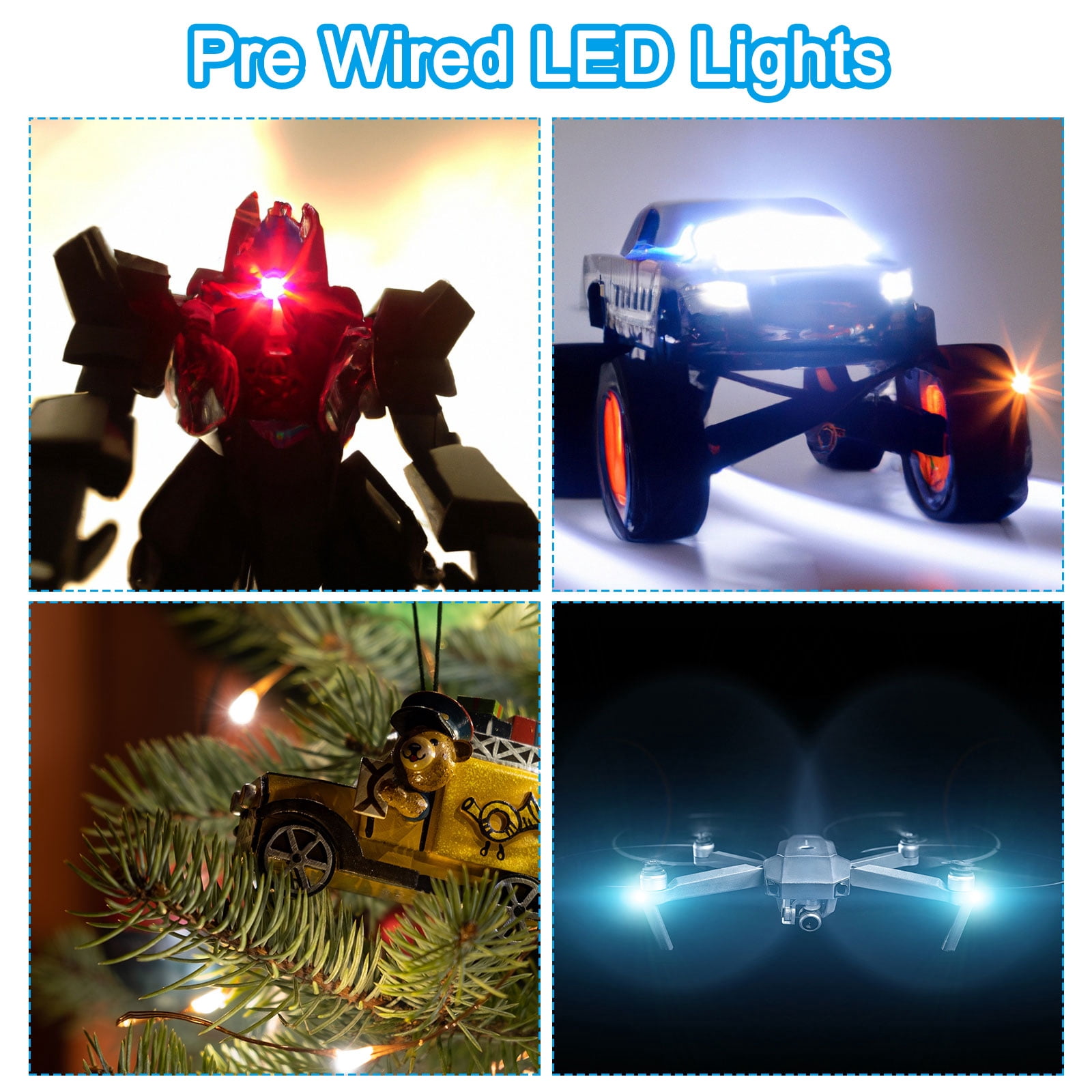 Uxcell 12-18V 0805 Pre Wired LED Set, 120Pcs 7.8"L Light Emitting Diodes, Multicolored