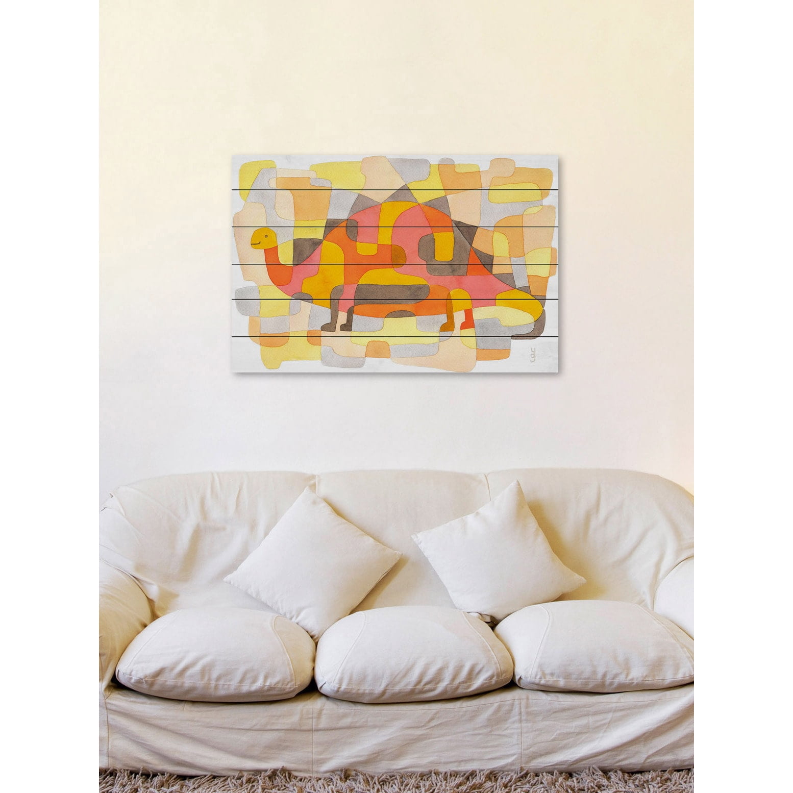 Marmont Hill "Dinosaur 2" by Yolanta Gawlik Painting Print on White Wood
