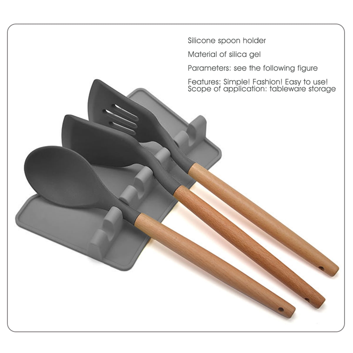 Private Jungle Silicone Spoon Rest Heat-Resistant 6 Slots Utensil Rest with Drip Pad Spoon Holder for Kitchen Countertop Cooking,Multiple Kitchen Utensils Spatula Rest Holder,Gray Private Jungle Silicone Spoon Rest Heat-Resistant 6 Slots Utensil Rest with Drip Pad Spoon Holder for Kitchen Countertop Cooking,Multiple Kitchen Utensils Spatula Rest Holder,Gray