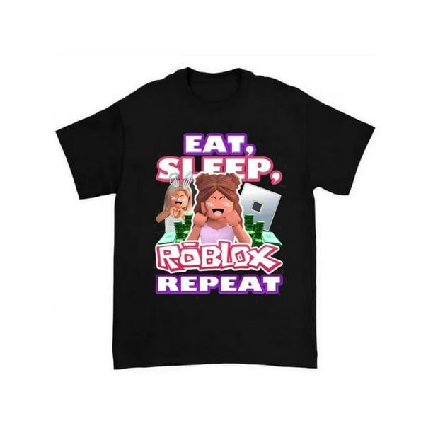 eat, Sleep, Roblox Repeat Roblox Shirt Highlighting Nostalgic and Gaming-inspired artwork