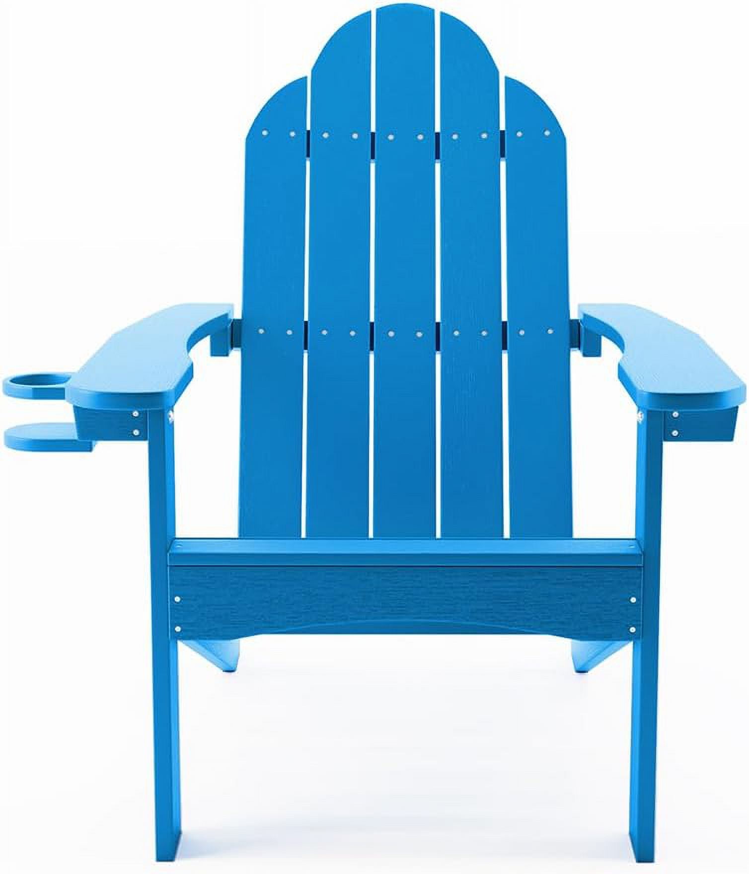 Dycanpo Adirondack Chair Set of 8, with Cup Holder, 300lbs Weather Resistant, Blue