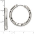 thumbnail image 4 of Stainless Steel Polished 3.5mm Hinged Hoop Earrings (26 X 26.5) Made In China sre1487, 4 of 5