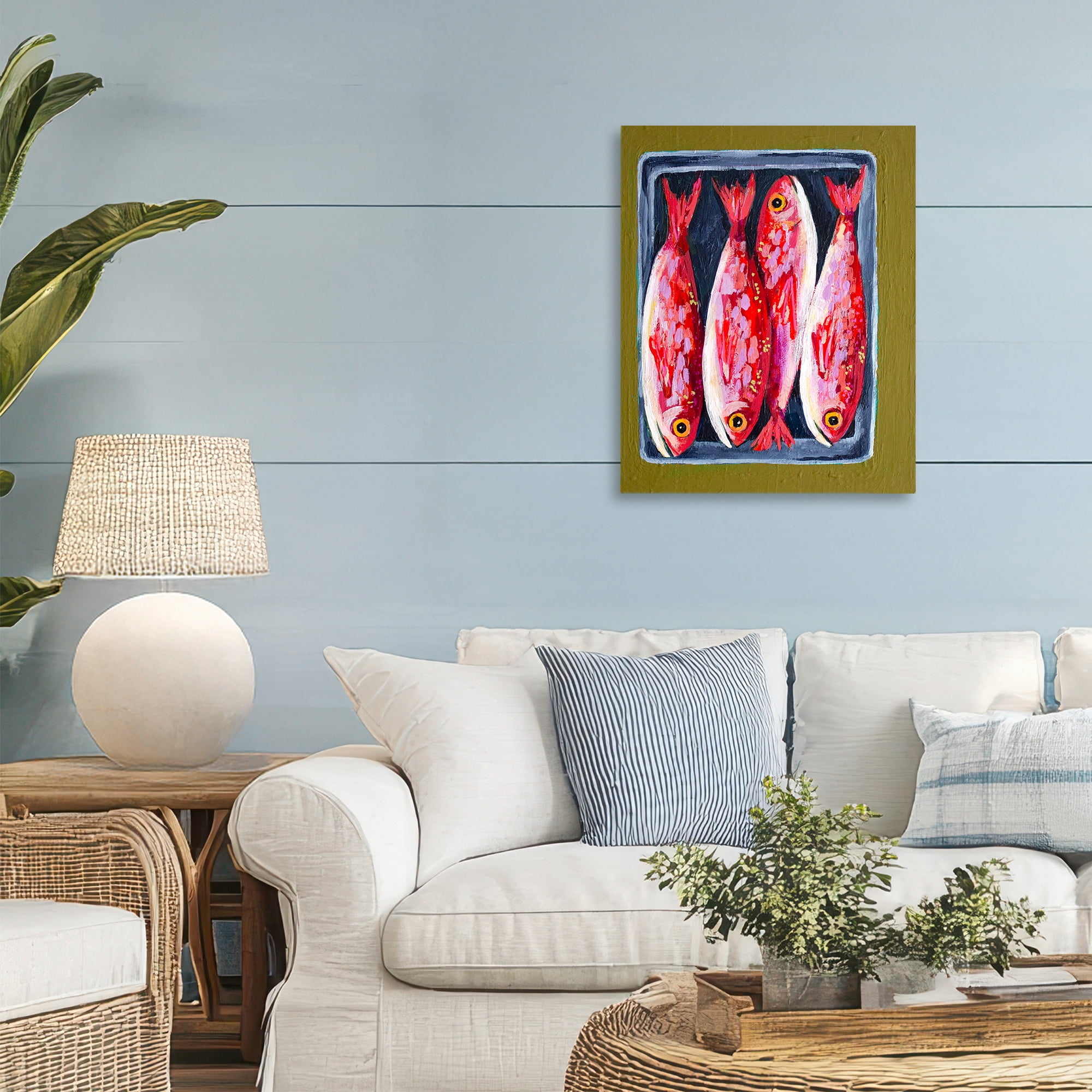 Stupell Industries Red Fish on a Platter Canvas Wall Art, design by Rachel Nerney