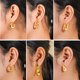 thumbnail image 2 of Pendientes de Moda JeenMata Juego de 6 Pares Baño de Oro Amarillo Hipoalergénicos, 2 of 5
