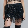 thumbnail image 4 of DHFJKG Skirts For Women Low Rise Glitter Sparkly Sequins Tassels Mini Skirt Belly Dance Carnival Performence Wear Cozy Skirt, 4 of 6