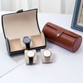 thumbnail image 1 of Watch Roll Case PU Leather Protection Organizing Box Bracelet Display Storage Pocket Jewelry Hand Chain Protection Show Organizer Box Men Women Black, 1 of 9