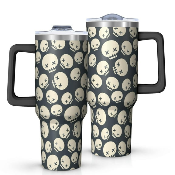 Modern Halloween 40oz Trek Tumbler– Stainless Steel Insulated Tumbler with Handle and Straw, Large Capacity Travel Cup for Hot & Cold Drinks
