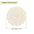 thumbnail image 2 of Fabric Coasters, 4pack 4" - Cotton Woven Crochet Doilies, Lace Embroidery Placemats with Floral Pattern (Beige), 2 of 5