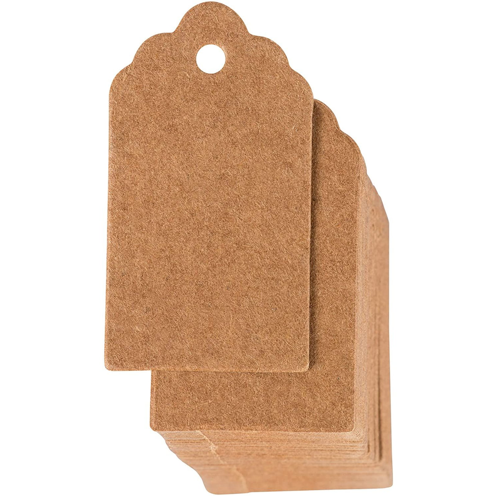 100pcs/Set 4 X 2cm Brown Kraft Paper Hang Tags Label Party Price Gift Cards 