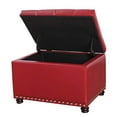 thumbnail image 3 of Joveco Ottoman de Rangement Élégant Banc Rectangulaire en Cuir PU Repose-Pieds (Rouge), 3 of 5