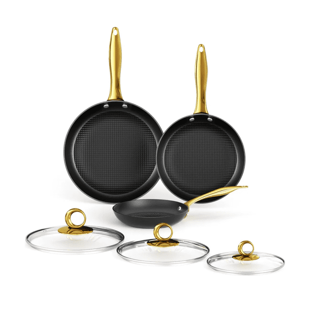 Set De Cocina De Antiadherente 6 pz Malubero Negro con Dorado