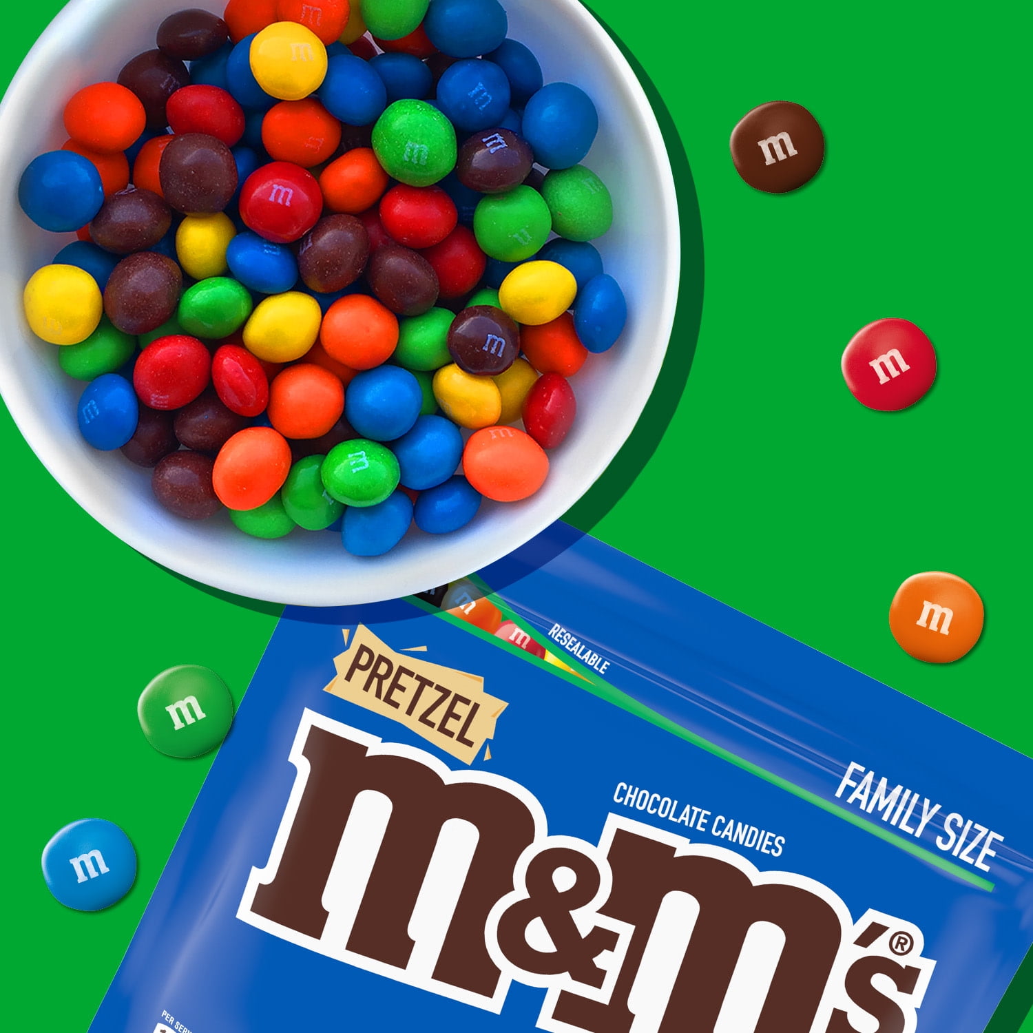 M&M's Pretzel Milk Chocolate Candy, Family Size - 14.4 oz Bulk Bag