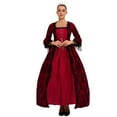thumbnail image 4 of NIEWTR Women's Princess Maxi Dress Renaissance Flare Sleeve Royal Court Dresses Victorian Dress(S,Red), 4 of 8