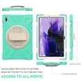 thumbnail image 3 of Dteck Samsung Tab S7 FE 12.4 inch 2021 Tablet Case, Dteck Heavy Duty Hybrid Rugged Shockproof Case 360 degree Handle Grip Kickstand Cover with Pencil Cap Holder for Samsung SM-T730/T736B, Mint, 3 of 9