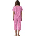 thumbnail image 2 of DISNIMO Cherry Blossom Printed Pajamas Set for Women, Comfy Sleepwear 2 Piece Lounge Set Round Neck Tops and Capri Pant Pjs, S, 2 of 7