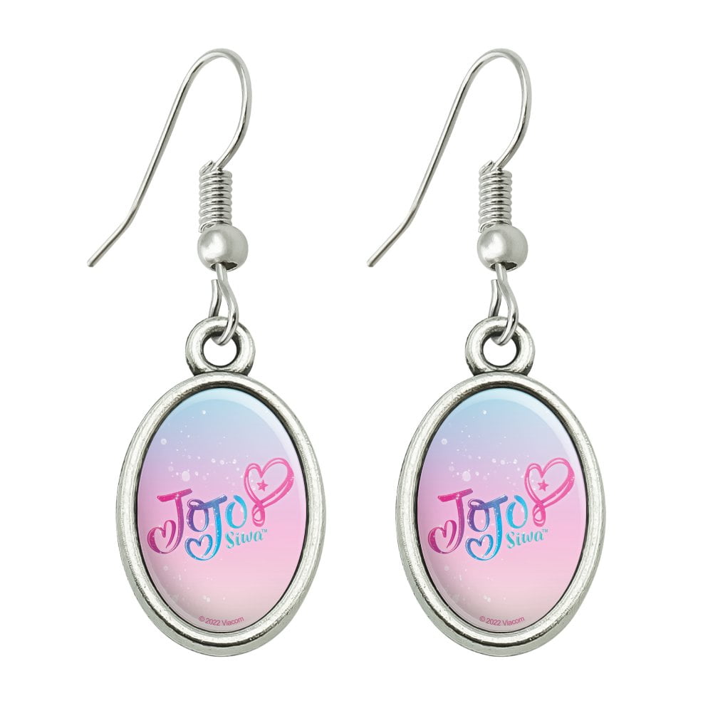 Jojo Siwa Logo Novelty Dangling Drop Oval Charm Earrings - Walmart.com