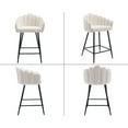 thumbnail image 6 of Guyou 26" Height Faux Fur Bar Stools Set of 2, Upholstered Counter Height Chairs with Petal Back and Metal Legs for Restaurant Kitchen Island Bar, White, 6 of 11