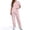 Pink-Pink Ribbon Heart, variant on Kuiaobaty Pink Ribbon Print Scrubs Set for Women Heart Print Nurse Top and Straight Leg Pants Soft Medical Scrubs for Breast Cancer