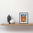 thumbnail image 2 of Eid Dates Mosque Temple Folk Art Watercolour Painting Artwork Framed Print Wall Art 9X7 Inch, 2 of 5