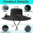 thumbnail image 2 of Bxaolu Fishing Hats with Sunglasses, Wide Brim Sun Hat with 2 Solar Fan, USB & Solar Powered Fishing Hats, Solar Fan Hats UPF 50+ for Camping, Travel (Gray), 2 of 6