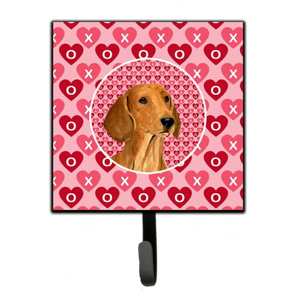 Dachshund Hearts Love and Valentines Day Portrait Leash or Key Holder